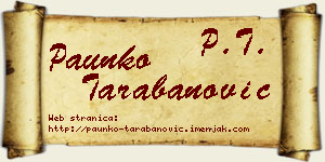 Paunko Tarabanović vizit kartica